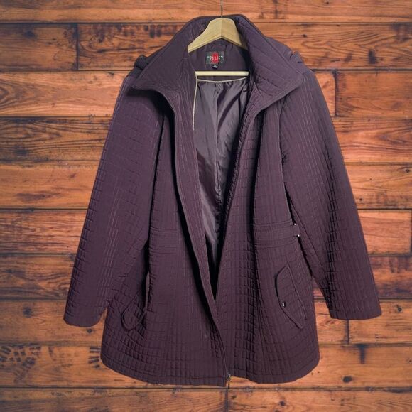 Gallery Women's Quilted Purple Coat - Picture 1 of 5